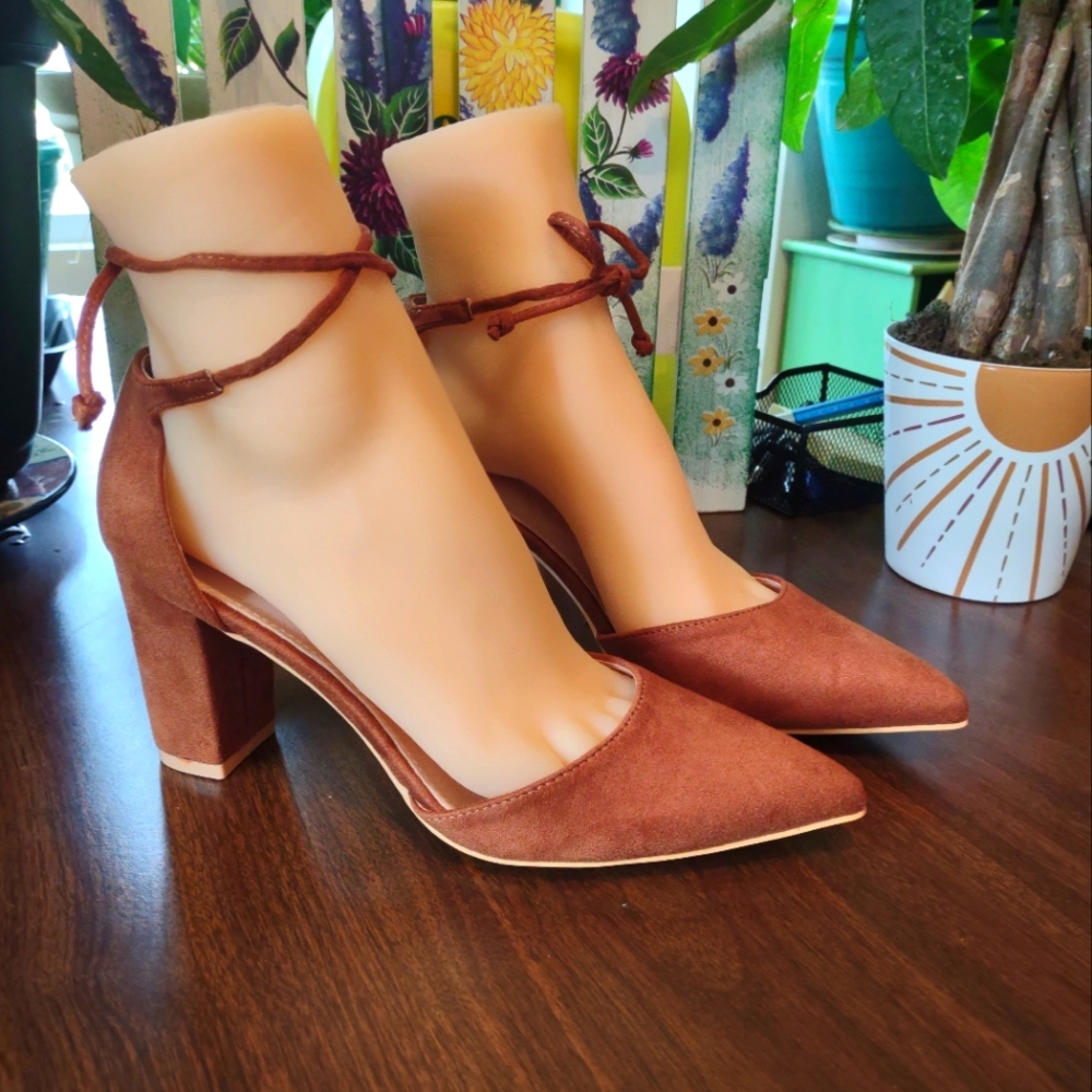 Allegra K Brown Stiletto Heels Classic Pumps